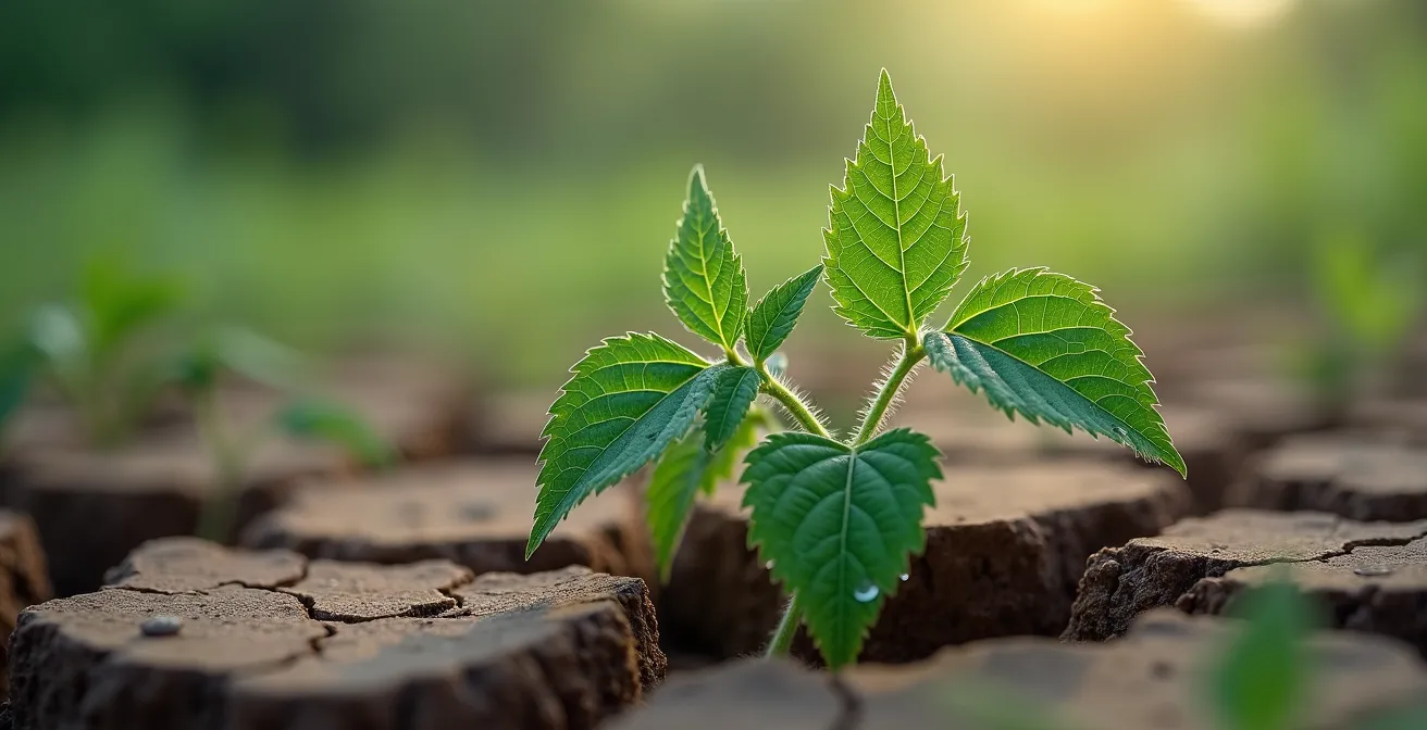 Plantes sauvages indicatrices poussant dans un sol argileux wallon